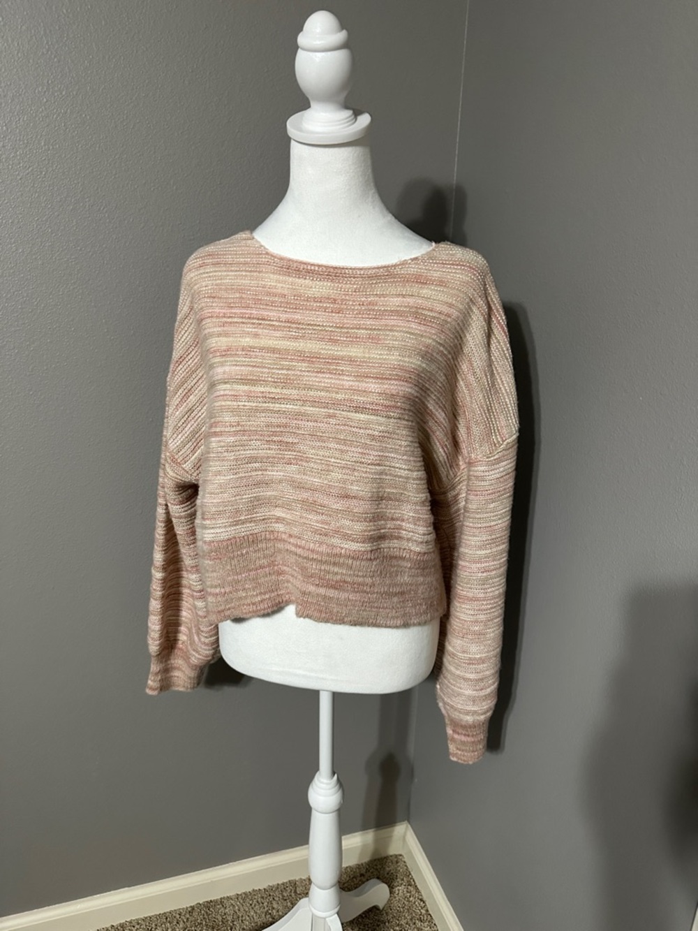 Women's Blush Stripe Knit Sweater